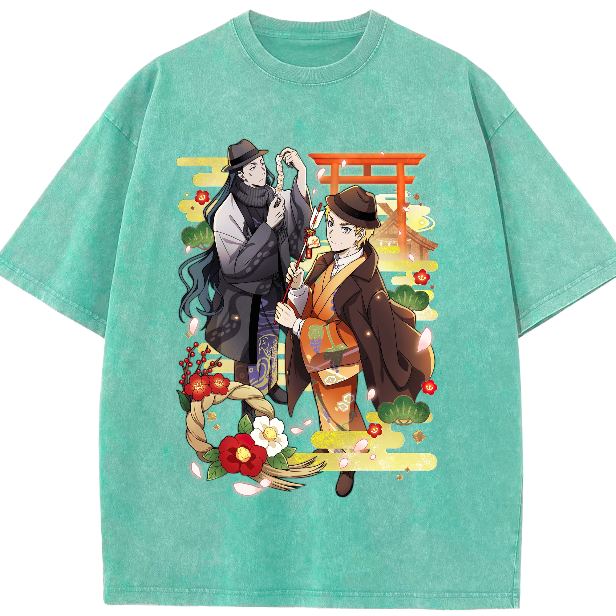 （画像用） 文豪ストレイドッグス Bungo Stray Dogs 綿100% ヴィンテージ風 半袖Tシャツ（フロントプリント）